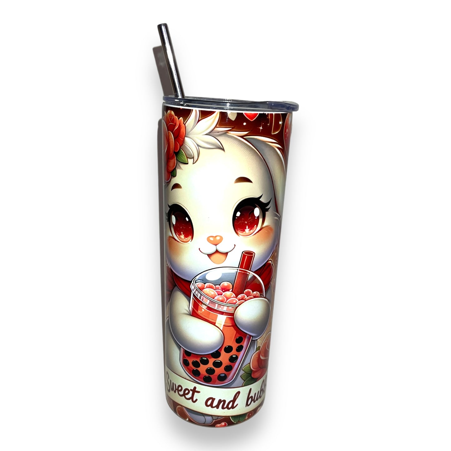 Boba Tea Kawaii Bunny Stainless Steel Tumbler (20oz)