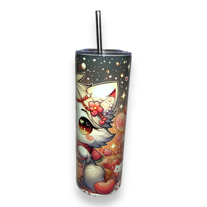 Boba Tea Kawaii Cat Stainless Steel Tumbler (20oz)