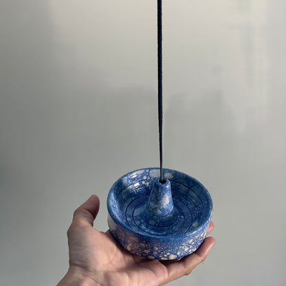 Blue Bubbles Incense Holder